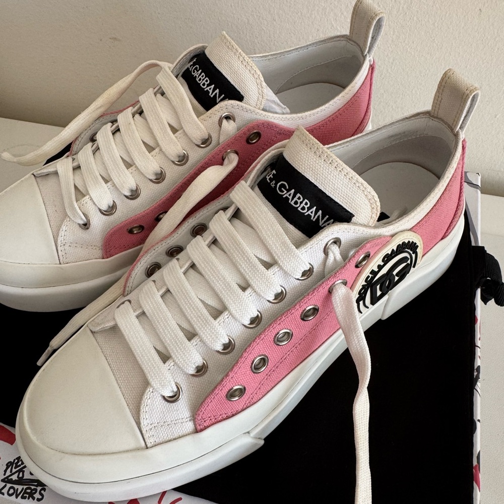 Dolce & Gabanna Two-Tone Canvas Portofino Sneakers